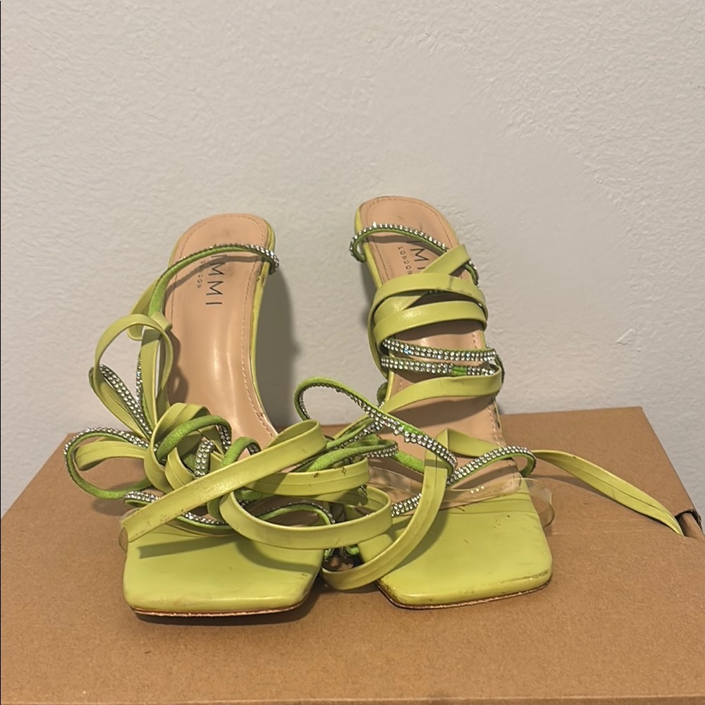 Lime Green Strappy Heels